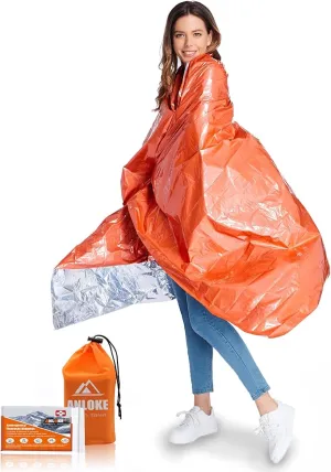 Emergency Blankets Mylar Thermal Blanket (4 Pack) of Gigantic Space Blanket 82 * 52 in. Survival Blankets Heavy Duty Camping Gear,First Aid, Silver Orange