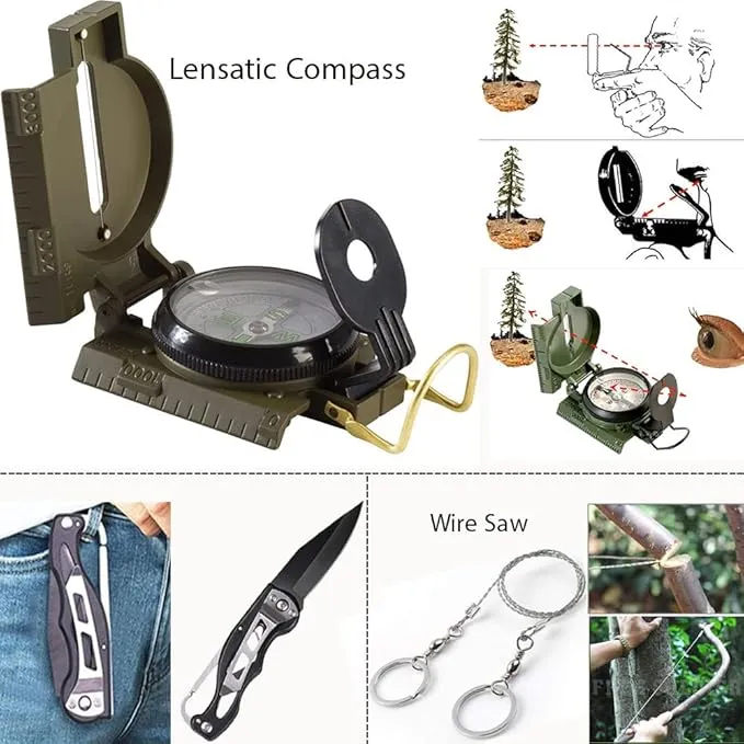 Emergency Survival Kit with First Aid, Tools, and Camping Gear - Gift for Men
