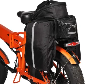 ENGWE Bike Rack Bag Trunk Bag Waterproof Carbon Leather Bicycle Rear Seat Cargo Bag Rear Pack Trunk Pannier Handbag（Capacity 17L-35L）