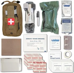 EPG Field First Aid Kit (IFAK) | 44 Piece | Compact Personal First Aid Kit | Backpacking, Camping, Emergency, Travel, Tactical, Go Bag, Bug Out Bag, 72 Hour Kit, Essentials, EDC, Survival IFAK - Tan