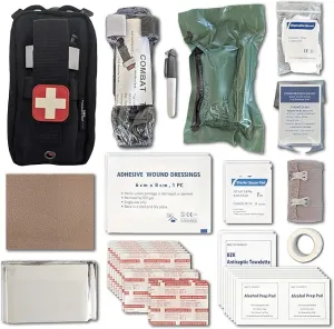 EPG Field First Aid Kit (IFAK) | 44 Piece MOLLE | Compact Personal First Aid Kit | Backpacking, Camping, Emergency, Travel, Tactical, Go Bag, Bug Out Bag, 72 Hour Kit, EDC, Survival, Essential - Black