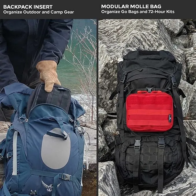 EPG Field First Aid Kit (IFAK) | 60 Piece | Compact Personal First Aid Kit | Backpacking, Camping, Emergency, Travel, Tactical, Go Bag, Bug Out Bag, 72 Hour Kit, Essentials, EDC, Survival - Black
