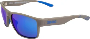 Epoch Eyewear Charlie Sport Motorcycle Sunglasses Grey Frame with Blue Mirror Polarized Lens