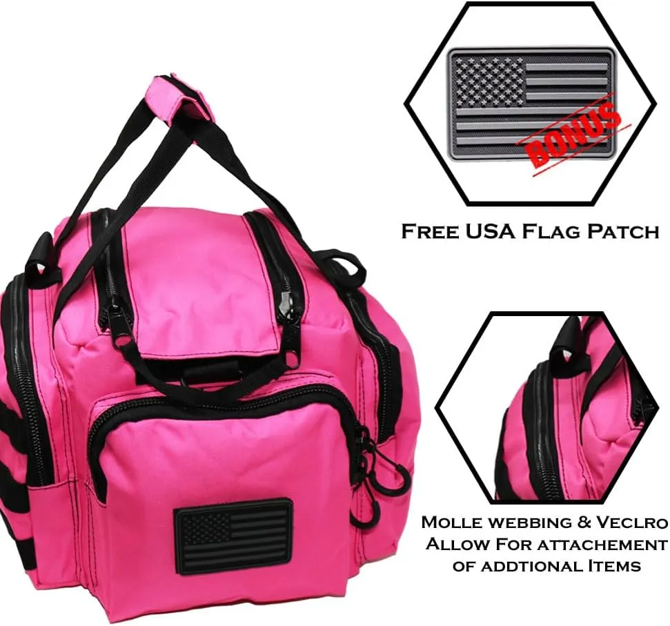 Exos Tactical Range Bag – Medium Size Range Bag for Shooting – Gun Case for Handguns, Ammo Bag, Tactical Range Bag, Molle Webbing, Free Subdued USA Patch, Designed in the USA