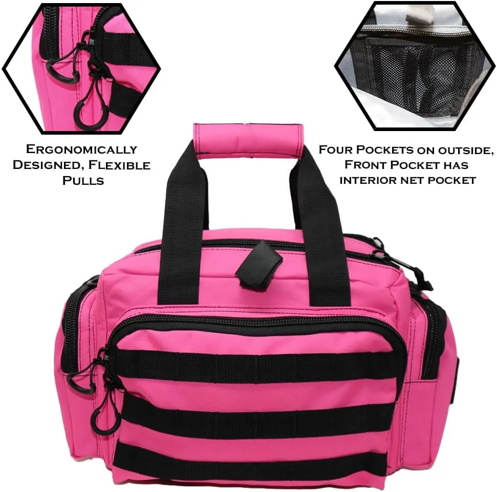 Exos Tactical Range Bag – Medium Size Range Bag for Shooting – Gun Case for Handguns, Ammo Bag, Tactical Range Bag, Molle Webbing, Free Subdued USA Patch, Designed in the USA