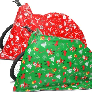 Extra Large Oversized XXL Jumbo Holiday Bike Gift Bag - 2PC 71"X59" Big Giant Reusable Christmas Big Wrapping Bags for Large Gifts & Furniture
