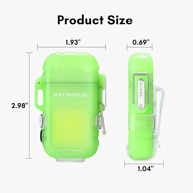 Extremus Blaze 360 Rechargeable Electric Lighters, Dual Arc Lighter, Windproof Plasma Lighter, Waterproof Lighter, Flameless Lighter with Whistle Lanyard for Camping (Green Flash)