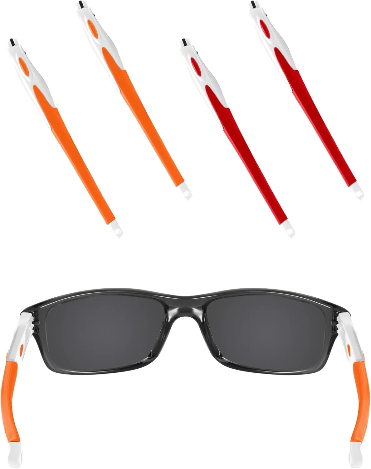 EZReplace White Replacement Temple Arms Legs for Oakley Crosslink Sweep PRO Switch Pitch Eyeglasses (Orange Red)