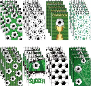 Faccito 32 Pcs Mini Notepads Sports Basketball Baseball Football Soccer Party Favors Goodie Bag Stuffers Notepads Spiral Mini Notebooks for Teens Teacher Classroom Reward (Soccer)