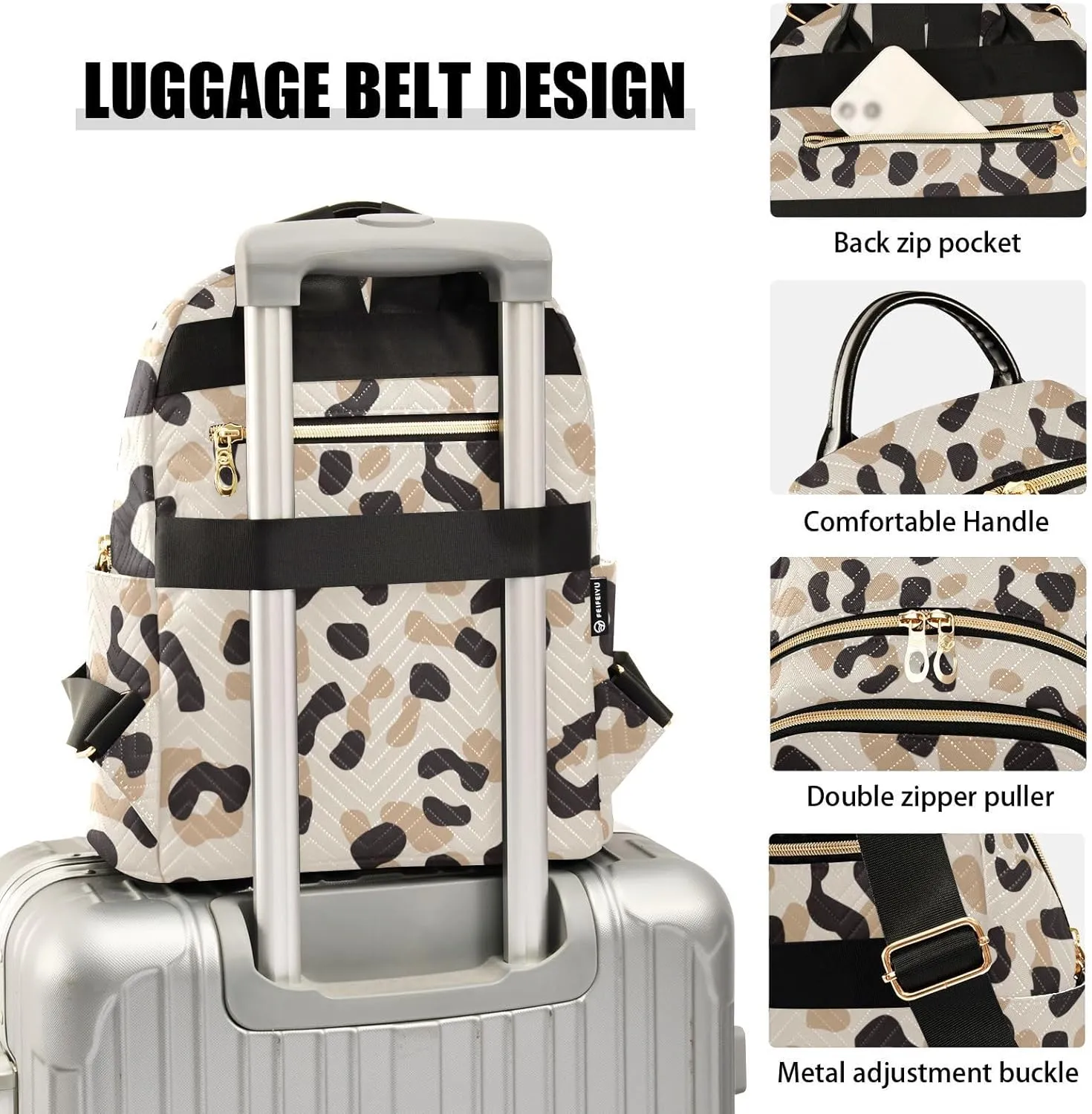 Fashion Travel Backpack for Women Multi Pockets Lightweight Purse for Women Mottled (Small Pattren 5)