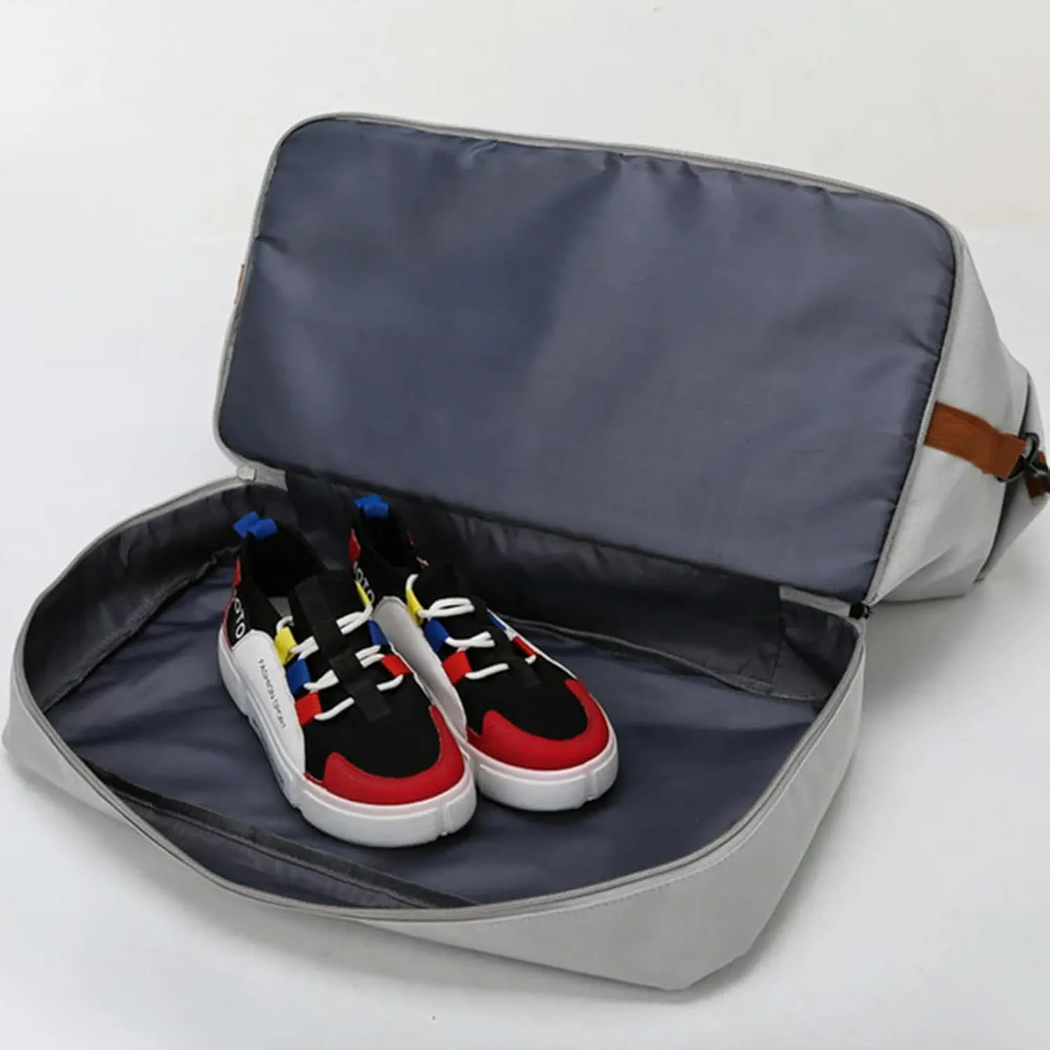 Fashion Travel Bags for Women Large Capacity Men's Sports Bag Waterproof Weekend Sac Voyage Female Messenger Bag Dry and Wet, Gray 46x25x28cm