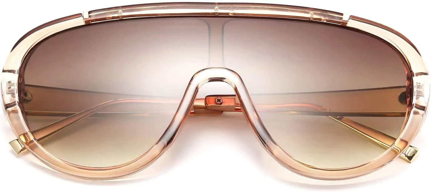 FEISEDY Sunglasses Women Oversized One Piece Frame UV400 Sun Glasses Trendy Retro Shades B2580