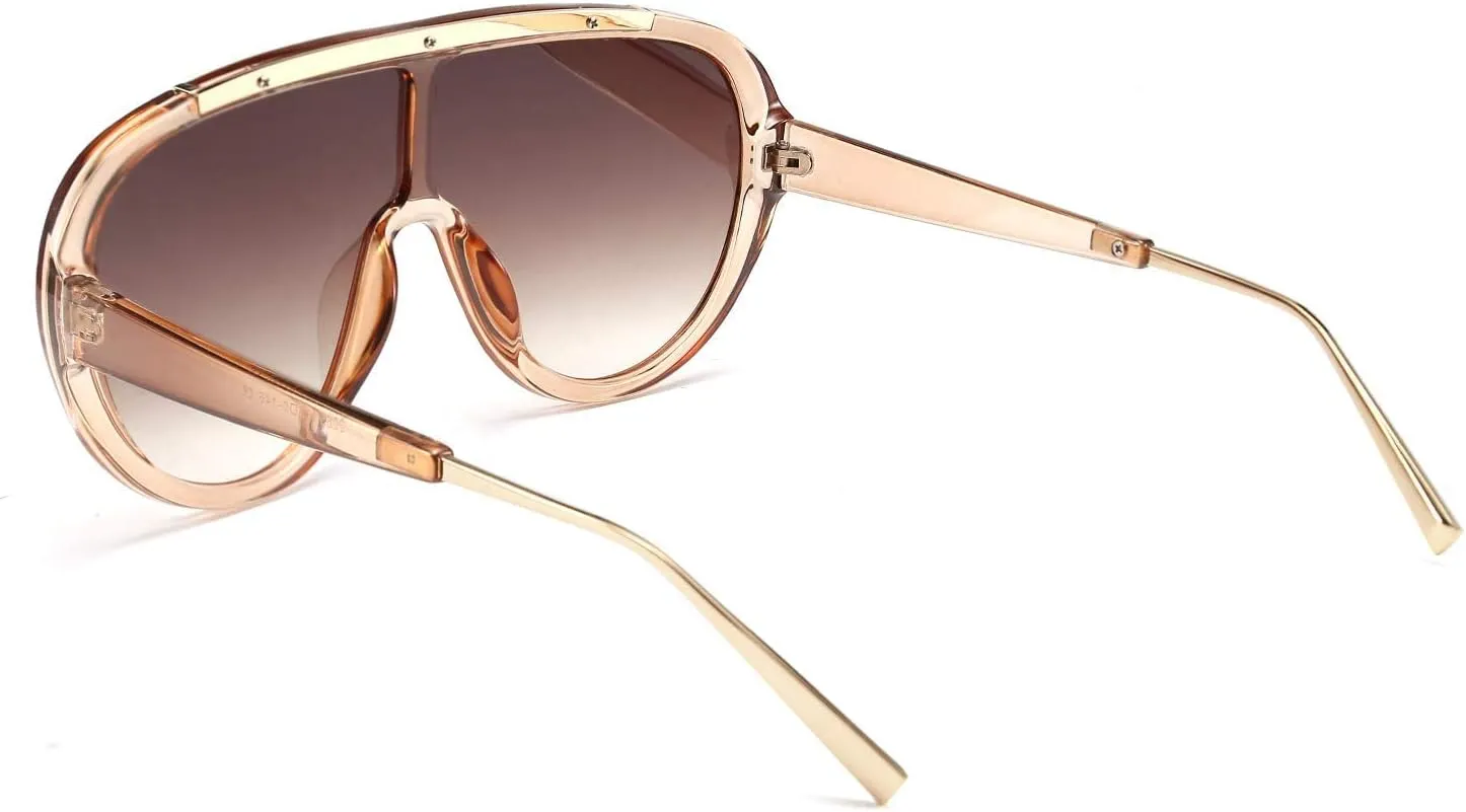 FEISEDY Sunglasses Women Oversized One Piece Frame UV400 Sun Glasses Trendy Retro Shades B2580