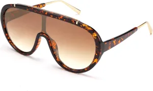 FEISEDY Sunglasses Women Oversized One Piece Frame UV400 Sun Glasses Trendy Retro Shades B2580