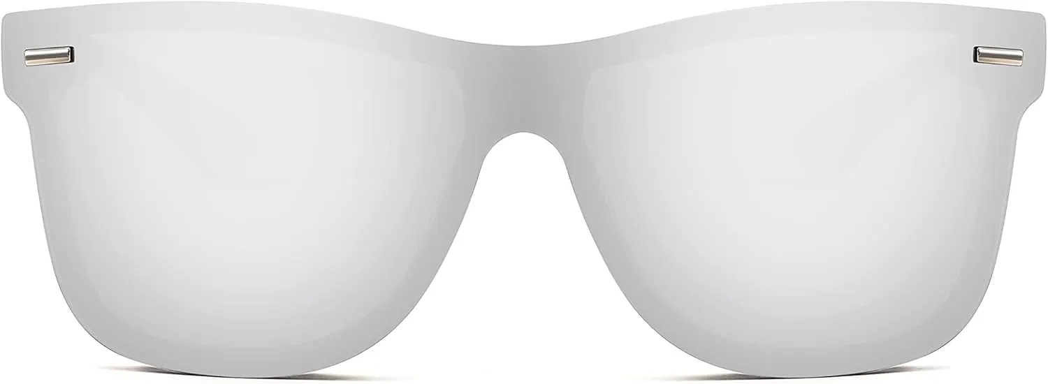 FEISEDY Trendy Rimless Mirrored One Piece Lens Sunglasses Reflective Sun Glasses B4114