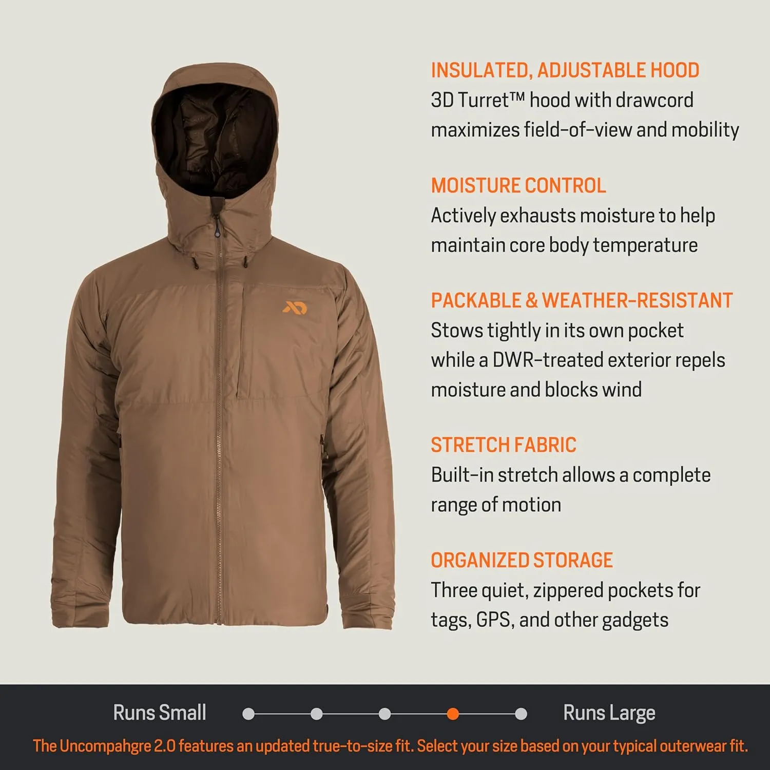 First Lite Men's Uncompahgre 2.0 Puffy Jacket - Lightweight Insulated Camo Hunting Coat, Waterproof Hunting Gear For Men