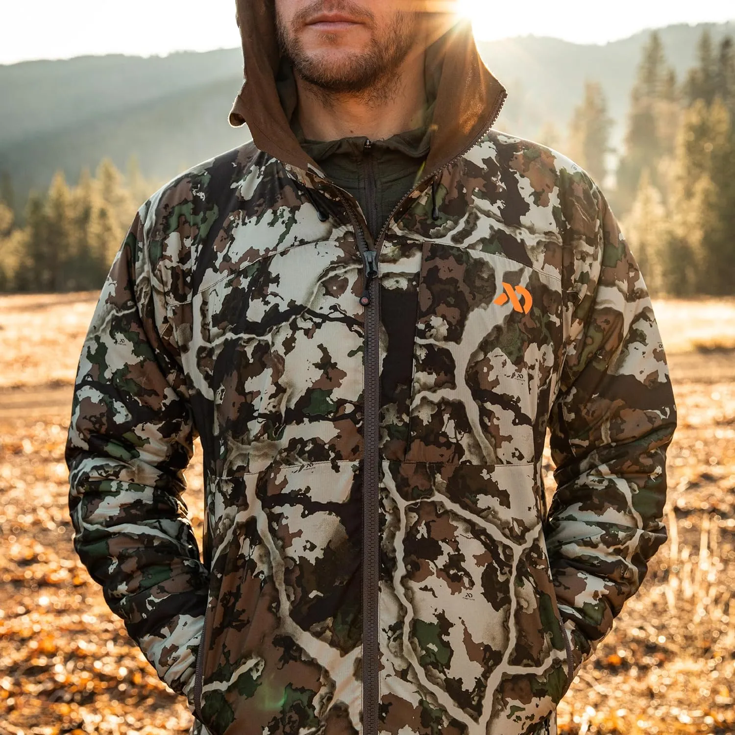 First Lite Men's Uncompahgre 2.0 Puffy Jacket - Lightweight Insulated Camo Hunting Coat, Waterproof Hunting Gear For Men