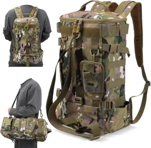 Fishing Backpack, Military Tactical Backpack Fishing Tackle Backpack Fishing Gear Bag Tactical Hiking Rucksack Camping Backpack Hunting Backpack Multifunctional Camouflage Bag for Fishing Hiking