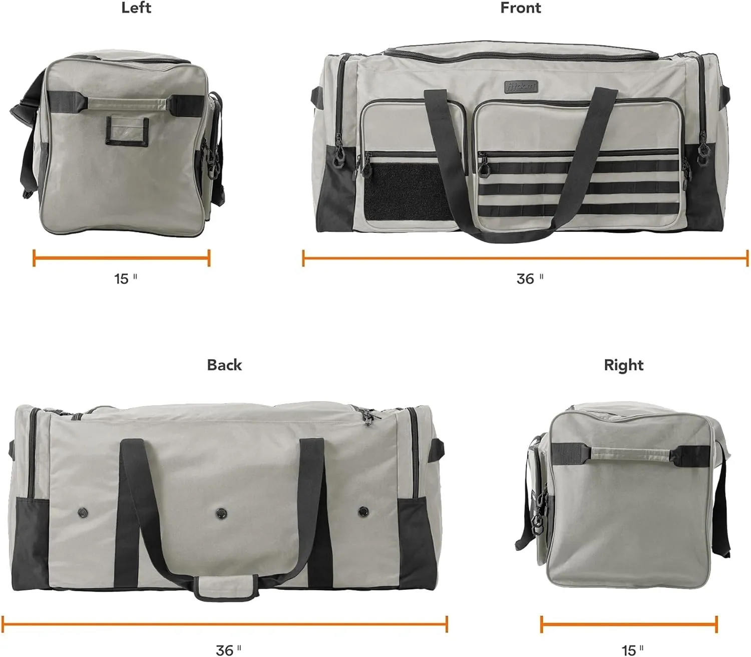 Fitdom 130L 36" Heavy Duty Extra Large Sports Gym Equipment Travel Duffle Bag W/Adjustable Shoulder Strap & 7 Compartments. Perfect for Soccer Baseball Basketball Hockey Football, Team Coaches & More