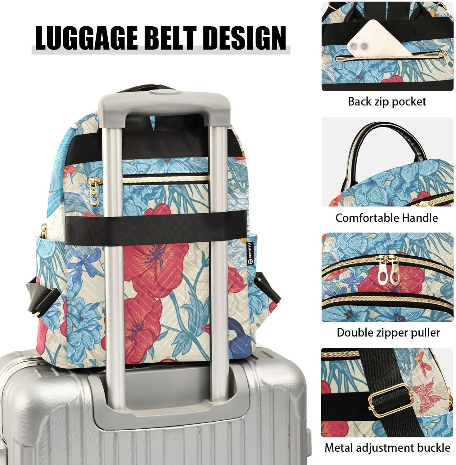 Flower Mini Backpack Purse for Women Pretty Valentine Travel Backpack Fashion Backpack Lightweight Shoulder Bag Casual Daypack(Small Pattren 2)
