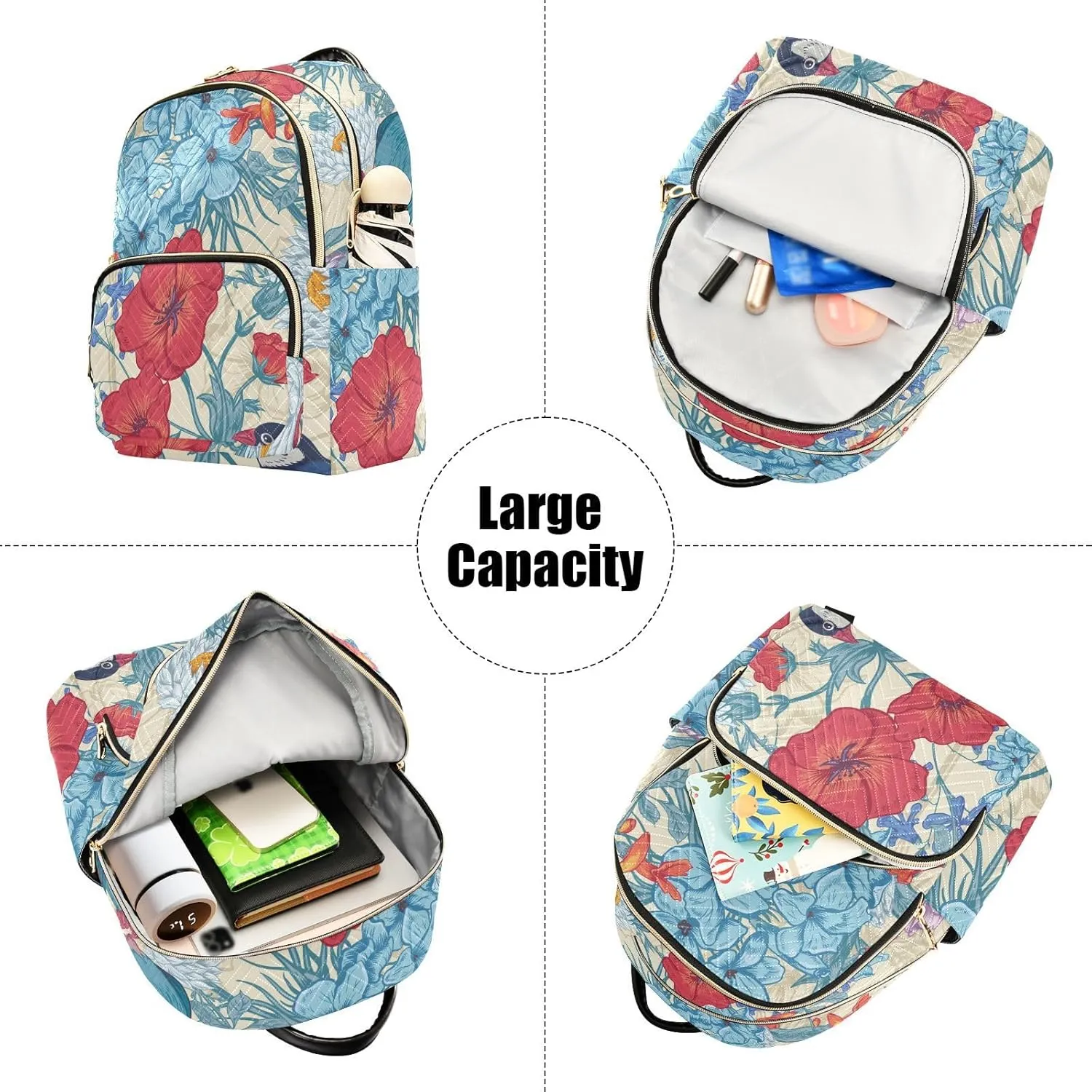Flower Mini Backpack Purse for Women Pretty Valentine Travel Backpack Fashion Backpack Lightweight Shoulder Bag Casual Daypack(Small Pattren 2)