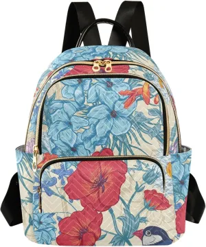 Flower Mini Backpack Purse for Women Pretty Valentine Travel Backpack Fashion Backpack Lightweight Shoulder Bag Casual Daypack(Small Pattren 2)