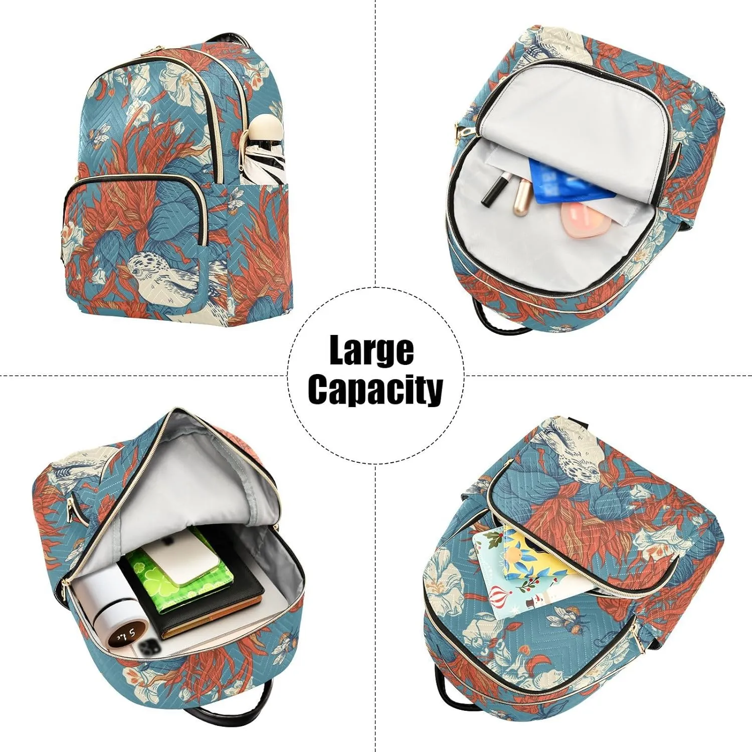 Flower Mini Backpack Purse for Women Pretty Valentine Travel Backpack Fashion Backpack Lightweight Shoulder Bag Casual Daypack(Small Pattren 4)