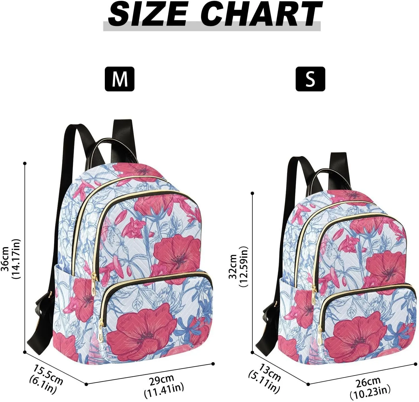 Flower Print Travel Backpack for Women Quilted Bookbag Cute Casual Bag Backpack Lightweight Fashionable Women's Backpack (Small Pattren 4)
