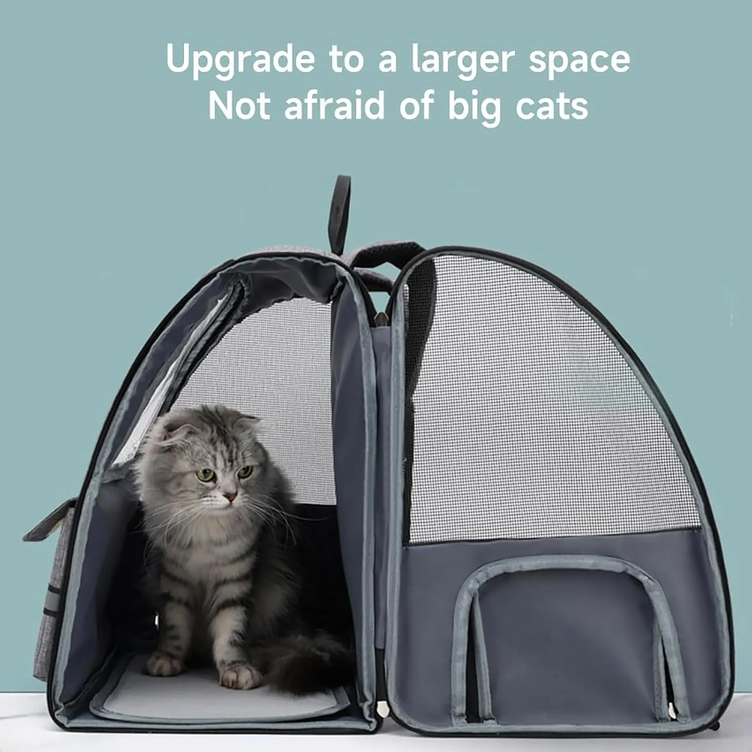 Foldable Wheeled Pet Carrier for Dogs & Cats, Travel Bag with Sturdy Frame & Trolley and Telescopic Handle, Collapsible Wheels & Storage Pockets (Large 36x31x50cm)