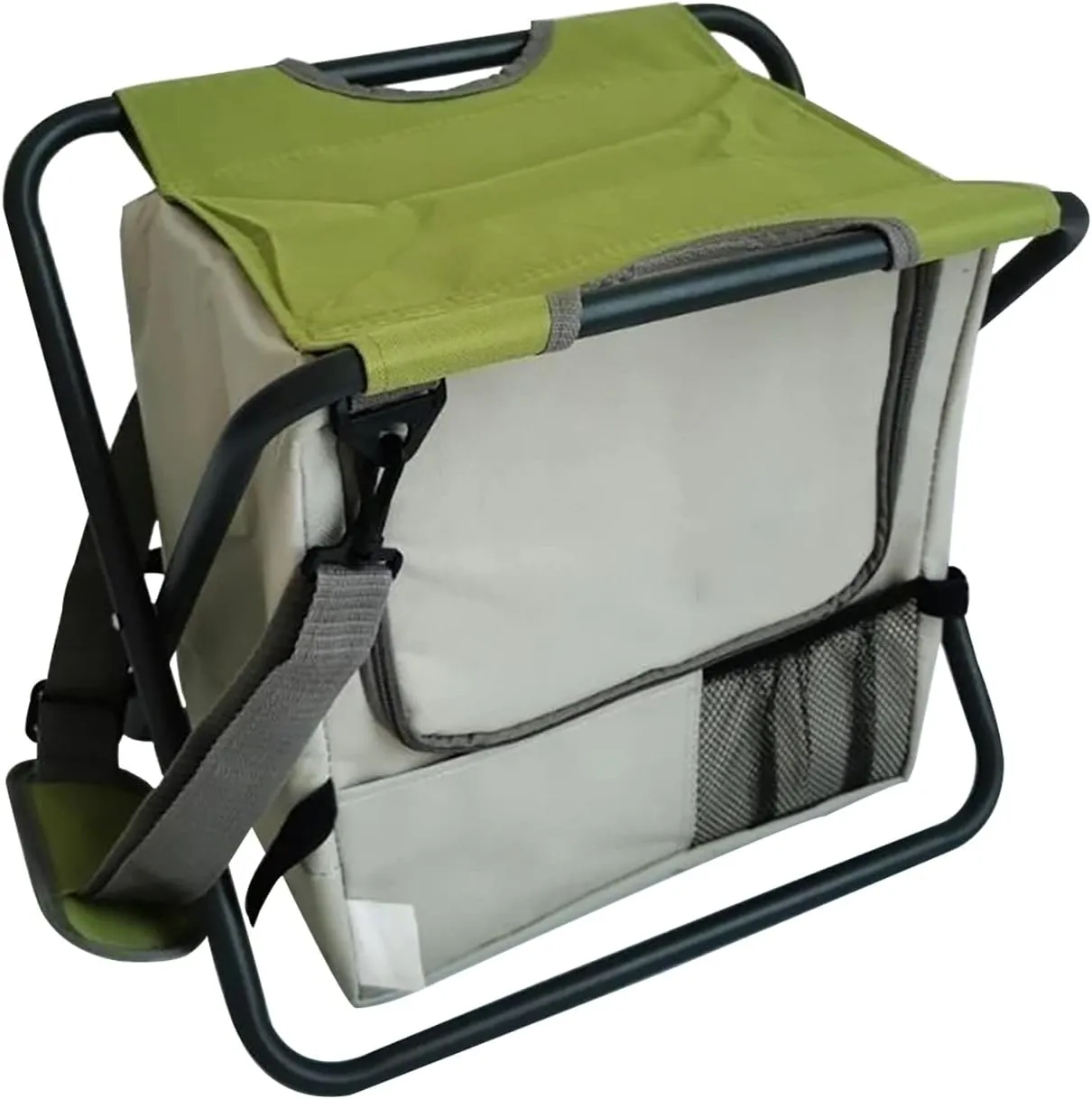 Folding Camping Chair Stool,backpack chair with Cooler Insulated Picnic Bag,Portable Lightweight Stool for Outdoor Camping Hunting Fishing Gifts for Men (Green)