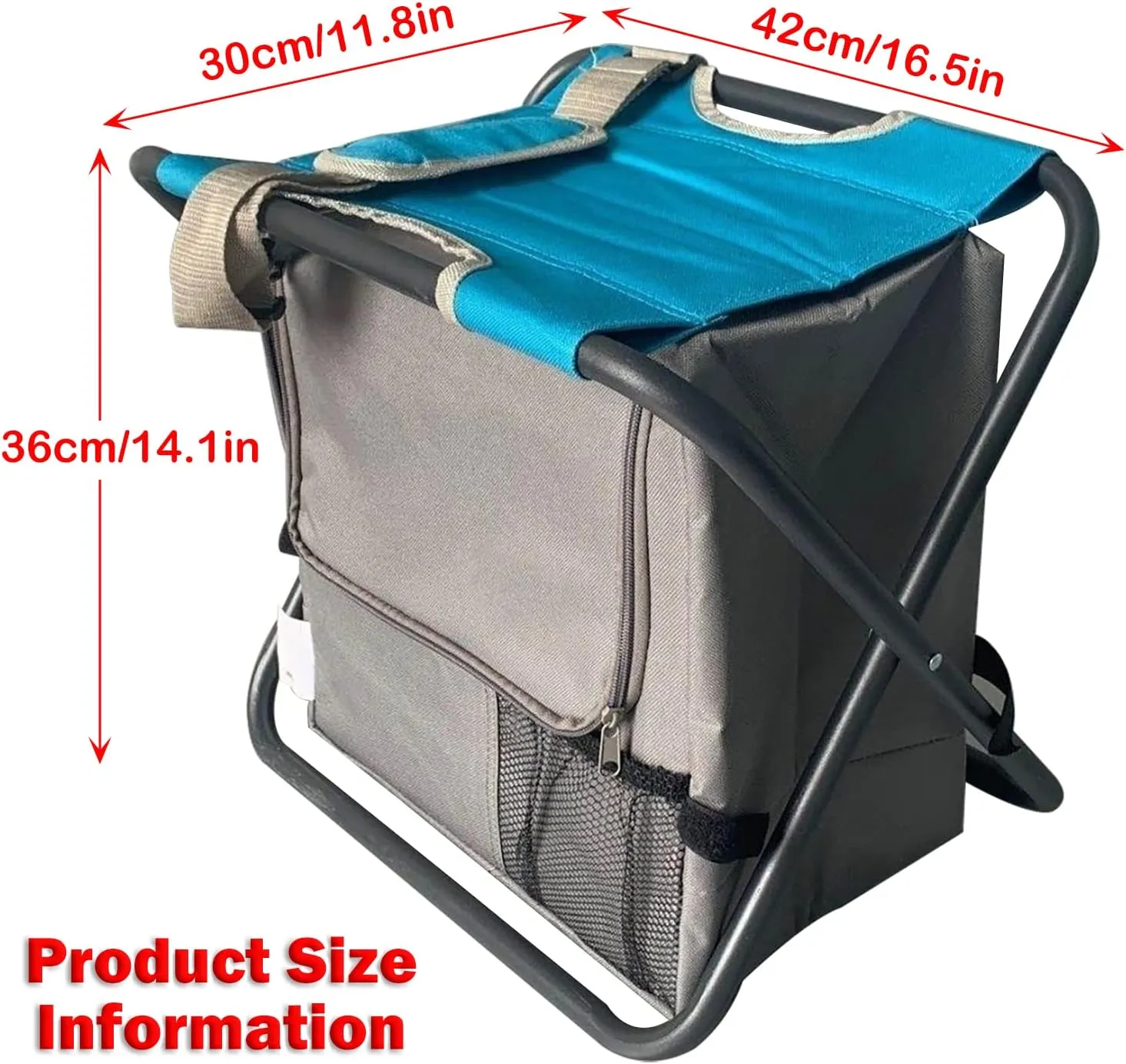 Folding Camping Chair Stool,backpack chair with Cooler Insulated Picnic Bag,Portable Lightweight Stool for Outdoor Camping Hunting Fishing Gifts for Men (Green)