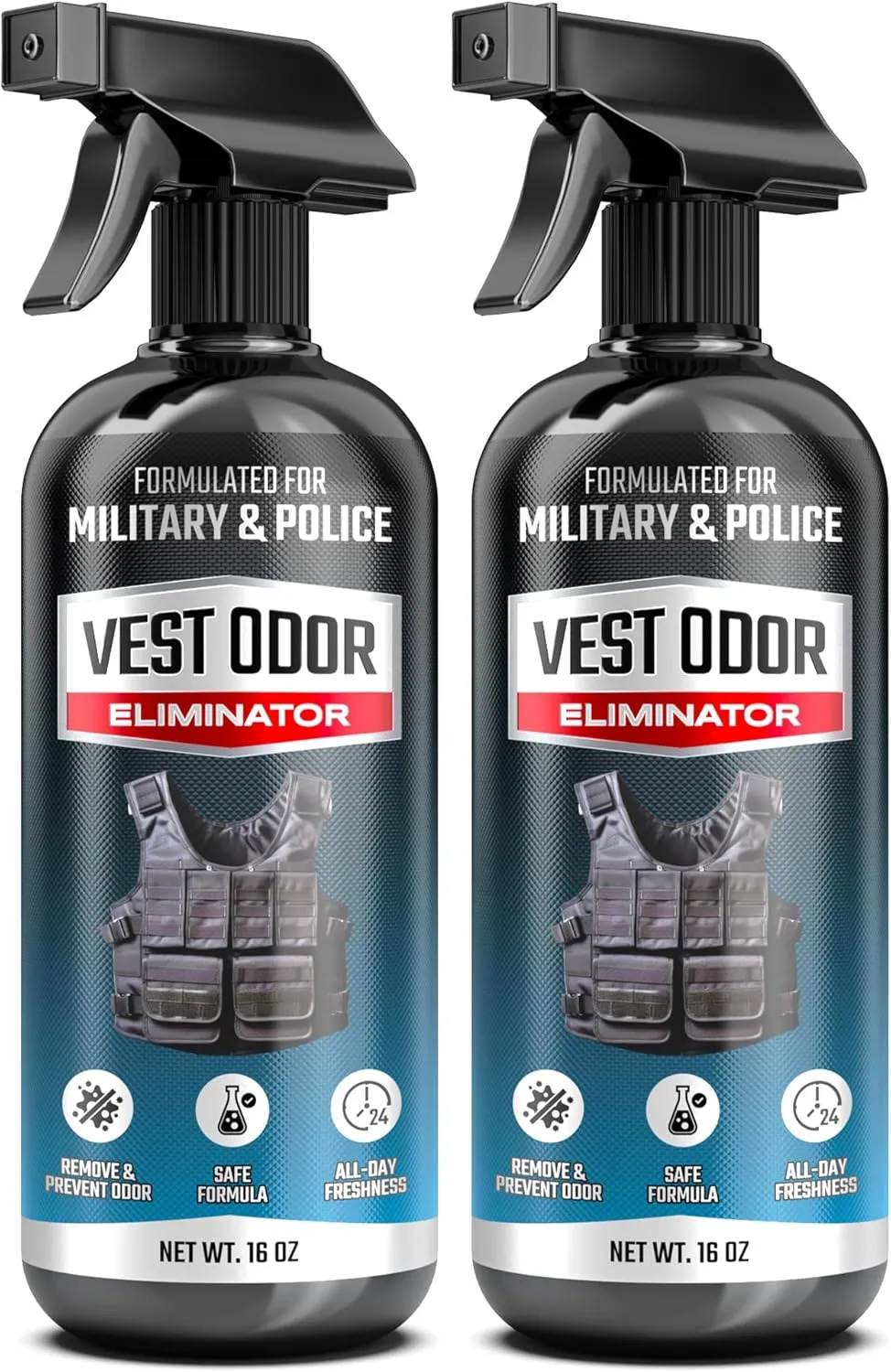 FORTIVO Vest Odor Remover Spray – Odor Absorbing Molecule Technology for Police Gear, Law Enforcement Accessories & Tactical Equipment – Non-Toxic, Residue-Free, Long-Lasting Fresh Scent – 2 Pack