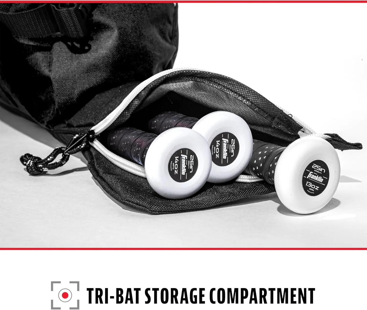 Franklin Sports Youth Baseball Bat Bag - Kids Teeball, Softball, Baseball Equipment Bag - Holds Bat, Helmet, Cleats and More