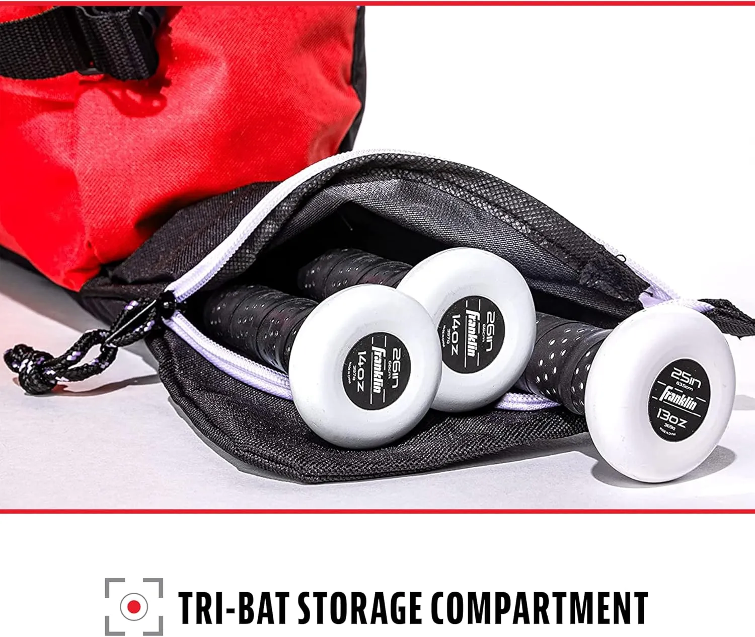 Franklin Sports Youth Baseball Bat Bag - Kids Teeball, Softball, Baseball Equipment Bag - Holds Bat, Helmet, Cleats and More