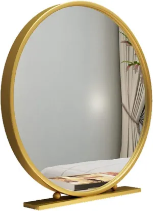 Free Standing Dressing Table Mirror Bedroom Makeup or Shaving Mirrors with Base Round Table Top Mirror - Diameter 40/50/60CM