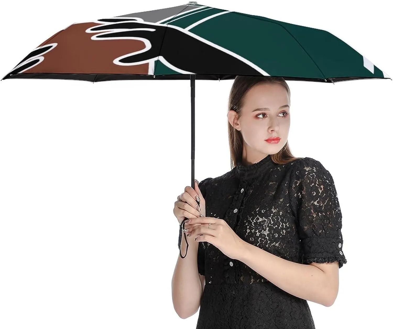 French Bulldog Travel Small Umbrella Windproof Compact Collapsible Light, Automatic,Wind Resistant,Strong And Portable, Folding Umbrella for Rain