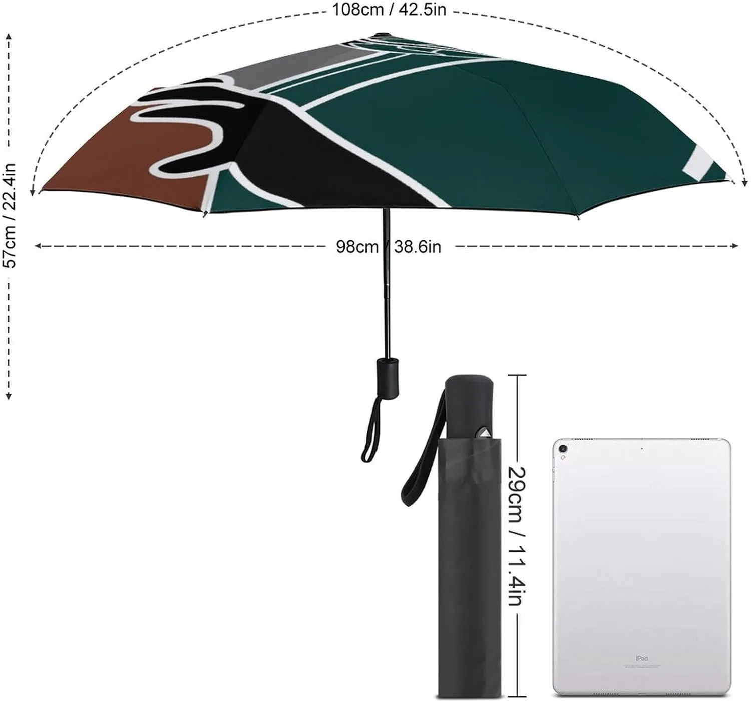 French Bulldog Travel Small Umbrella Windproof Compact Collapsible Light, Automatic,Wind Resistant,Strong And Portable, Folding Umbrella for Rain