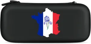 French Map Iris Odorifera French Flag Portable Protective Shell Compatible with Switch Case Wristlet Travel Bag with 15 Game Cartridges