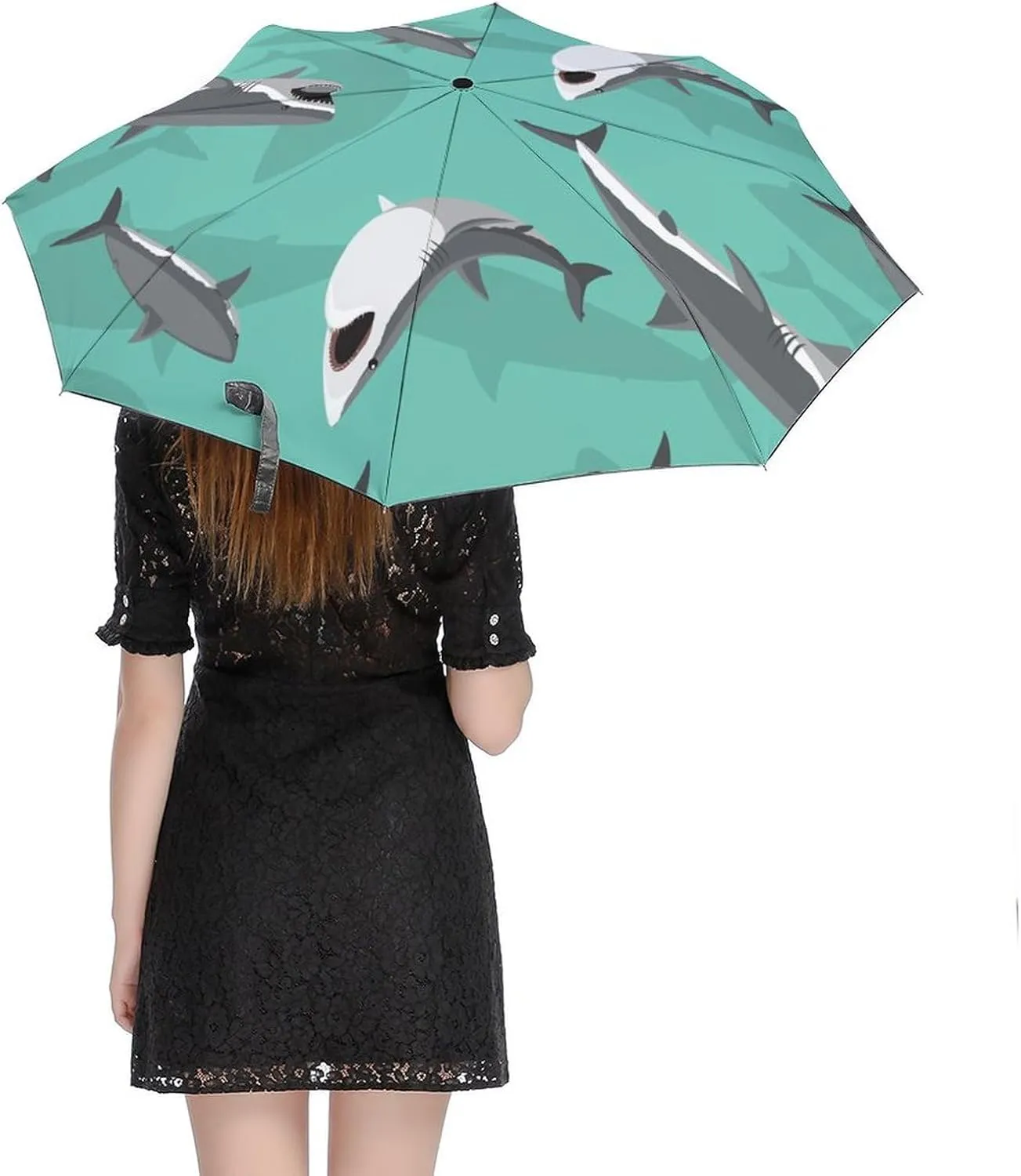 Funny Cartoons Skull Compact Travel Umbrella, Windproof Waterproof Stick Umbrella Protection Umbrellas