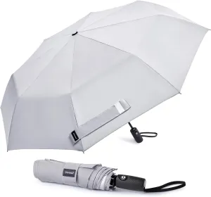 G4Free 46 Inch Reflective Travel Umbrella for Rain Large Windproof Auto Open Close Folding Compact Umbrellas, Strong Fiberglass Frame for Men Women