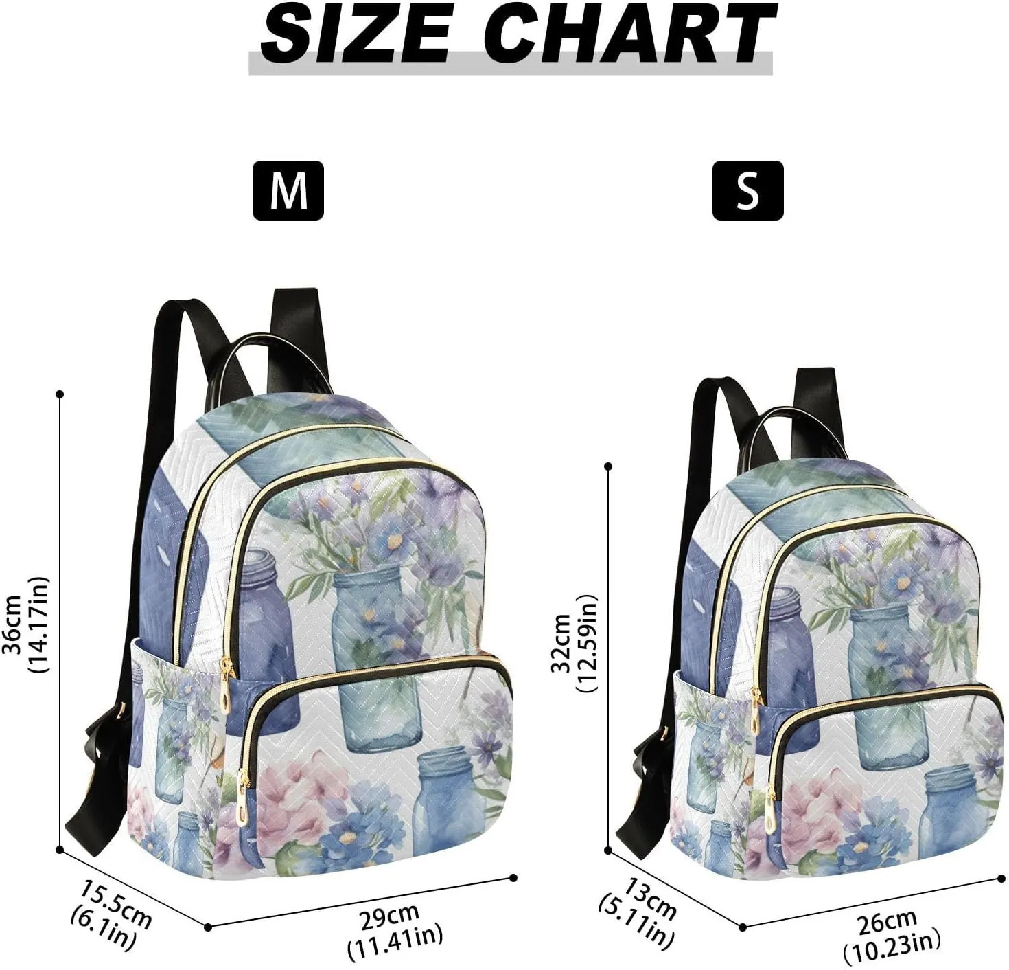 GAIGEO Blue and Purple Colorful Vase Stylish Ladies Backpack, Casual Backpack, Womens Travel Backpack, S