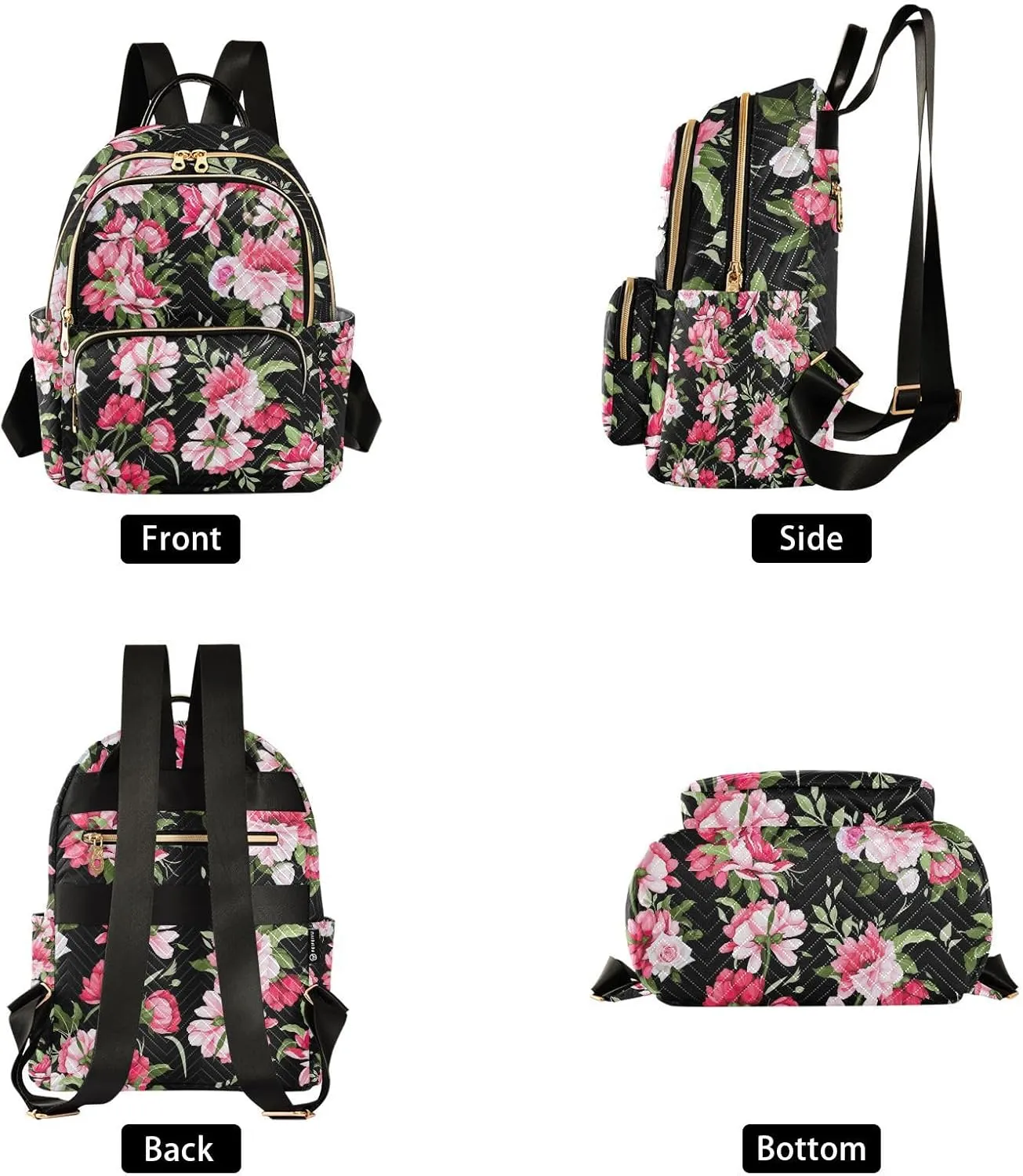 GAIGEO Floral Roses Watercolor Women’s Backpack, Women's Backpack Purse, Adult Backpack Women, M