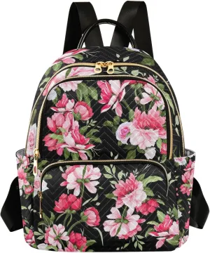 GAIGEO Floral Roses Watercolor Women’s Backpack, Women's Backpack Purse, Adult Backpack Women, M