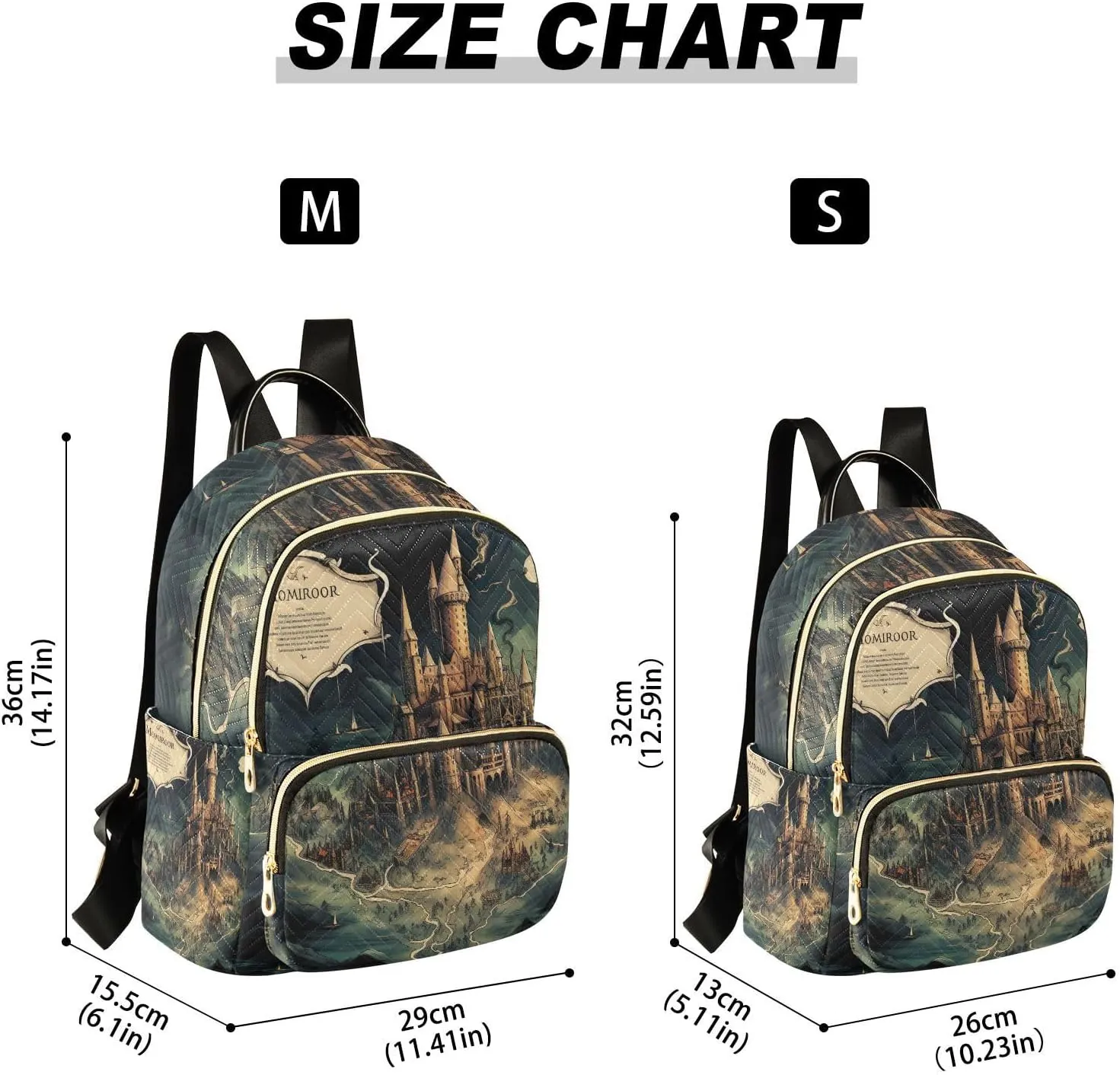 GAIGEO Masterful Castle Map Girls Fashion Backpack, Casual Day Backpack, Casual Backpack Women, S