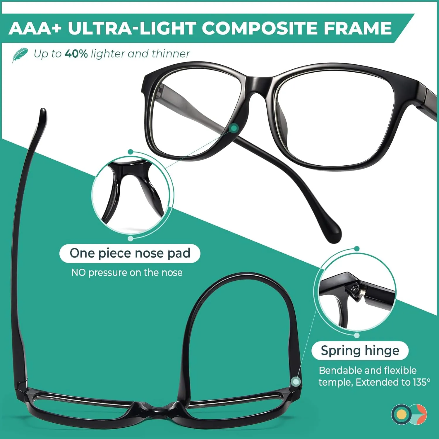 Gaoye Blue light Reading Glasses for Women Men Prescription Readers Mens Womens 6 Pack Bluelight Blocking Computer Eyeglasses