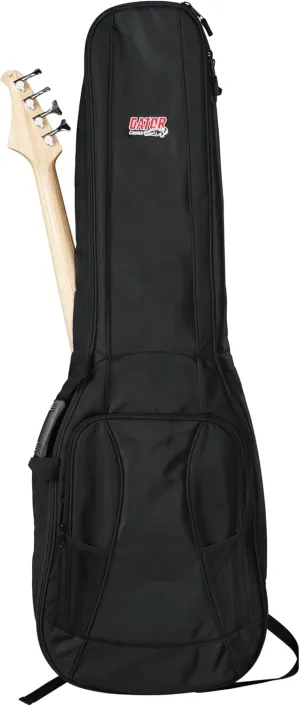 Gator Cases 4G-MiZone Series Gig Bag For Two Bass Guitars with Adjustable Backpack Straps, Fits Two Precision or Jazz Bass Style Bass Guitars (GB-4G-BASSX2)
