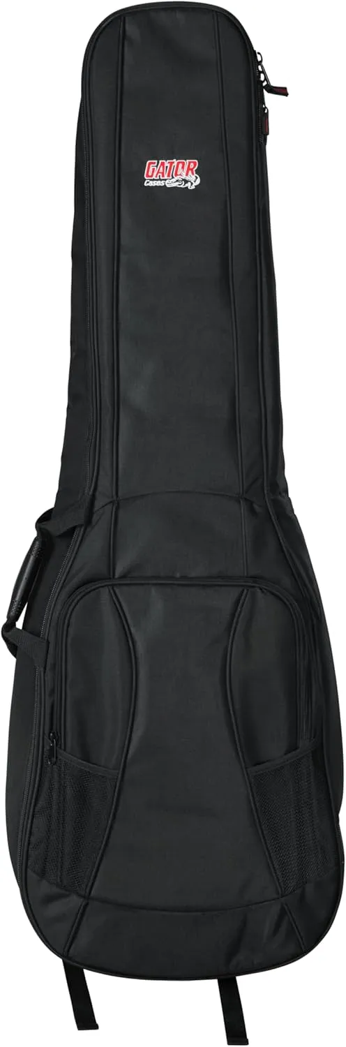 Gator Cases 4G-MiZone Series Gig Bag For Two Bass Guitars with Adjustable Backpack Straps, Fits Two Precision or Jazz Bass Style Bass Guitars (GB-4G-BASSX2)