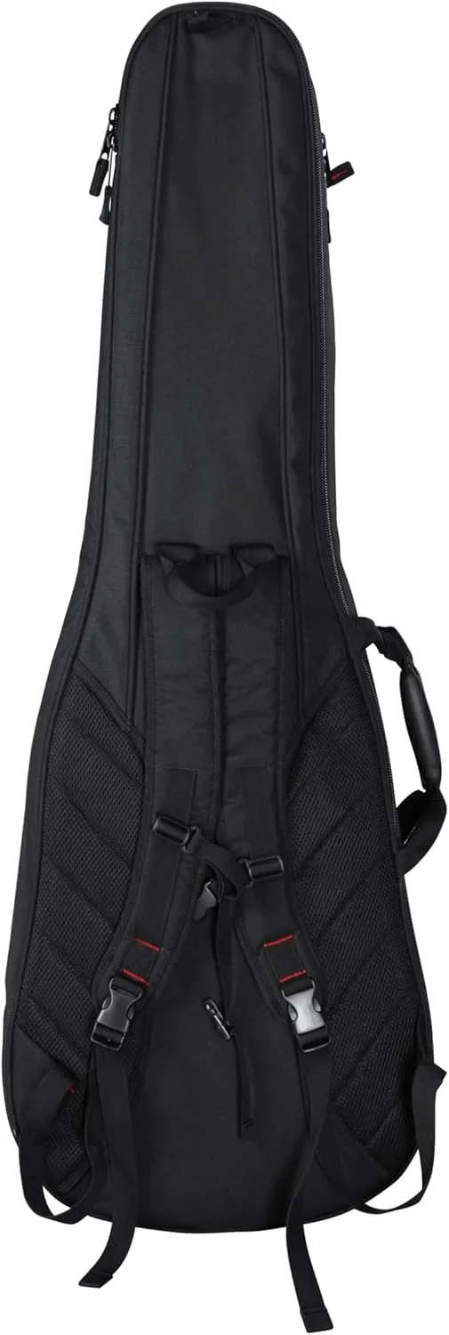 Gator Cases 4G-MiZone Series Gig Bag For Two Electric Guitars With Adjustable Backpack Straps, Fits Two Stratocaster and Telecaster Style Electric Guitars (GB-4G-ELEC 2X)