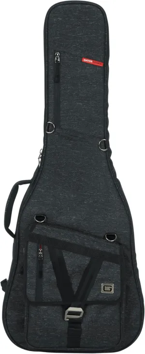 Gator Cases Transit Series Lightweight Resonator Style Guitar Gig Bag with Backpack Straps and Rubberized Base, Charcoal Black Exterior (GT-RES00CLASS-BLK)