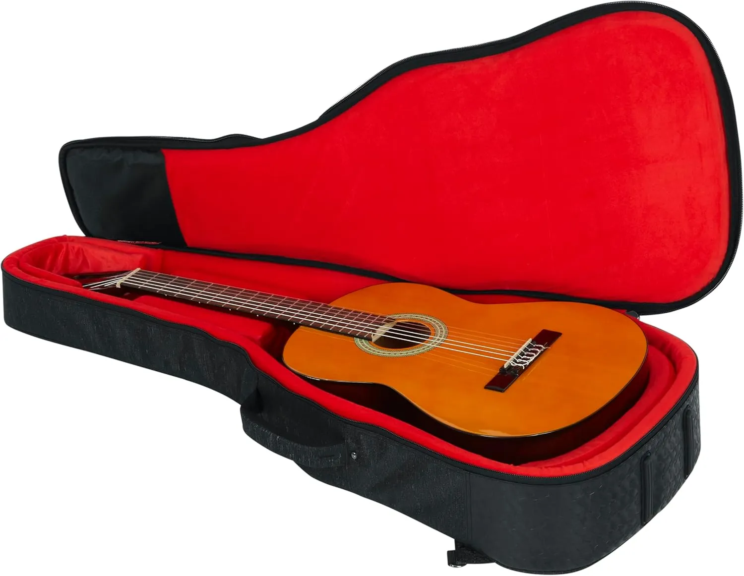 Gator Cases Transit Series Lightweight Resonator Style Guitar Gig Bag with Backpack Straps and Rubberized Base, Charcoal Black Exterior (GT-RES00CLASS-BLK)